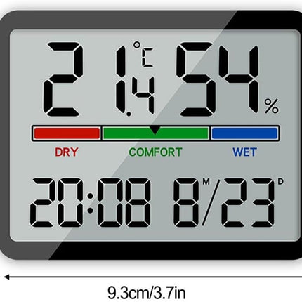 Wekker - Digital Alarm Clock - Weather Station - Room Thermometer - Digital Bathroom Clock - Shower Timer - Kitchen Thermometer - Gym - Bedroom - Kitchen - Office - Christmas Gifts - Black.