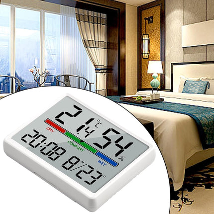 Wekker - Digital Alarm Clock - Weather Station - Room Thermometer - Digital Bathroom Clock - Shower Timer - Kitchen Thermometer - Gym - Bedroom - Kitchen - Office - Christmas Gifts - Wit.