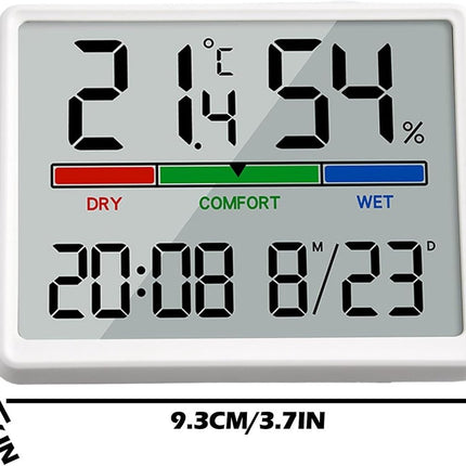 Wekker - Digital Alarm Clock - Weather Station - Room Thermometer - Digital Bathroom Clock - Shower Timer - Kitchen Thermometer - Gym - Bedroom - Kitchen - Office - Christmas Gifts - Wit.