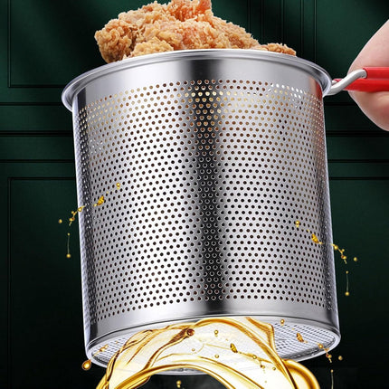 Frying pan - Frying pans - Frying pan set - Stainless steel frying pan with strainer - Portable stainless steel frying pan - Mini shrimp fryer - Small frying basket - Suitable for home cooking.