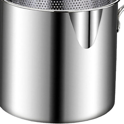 Frying pan - Frying pans - Frying pan set - Stainless steel frying pan with strainer - Portable stainless steel frying pan - Mini shrimp fryer - Small frying basket - Suitable for home cooking.