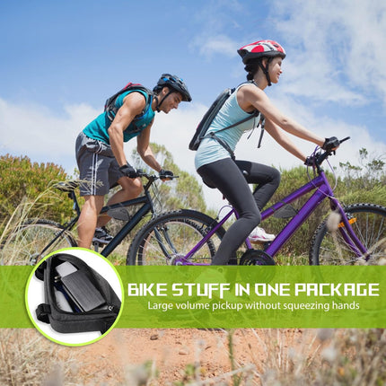 Bicycle pannier - Bicycle frame bag - Waterproof bicycle bag - Triangular bicycle frame bag - Mountain bike and road bike accessories, large capacity - Grijs.