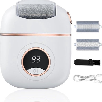 Electric Foot File - Removes Calluses and Dead Skin - Powerful Exfoliation - Built-in LED Light - Regenerative Exfoliation - Removes Calluses and Hard Skin - Wit.