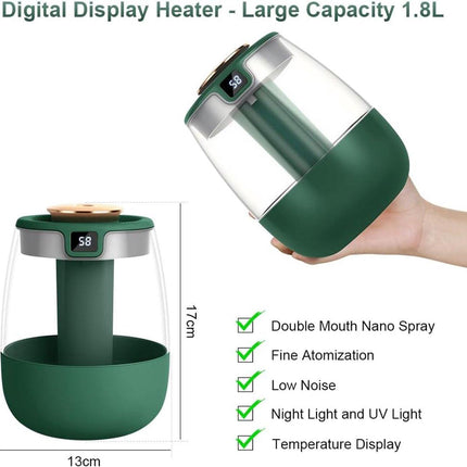Humidifiers - Bedroom humidifier - Mini humidifier - Children's room humidifier - Humidifier with hygrometer - Humidifier with night light for bedroom - Children's room - Plants - Vegetables.