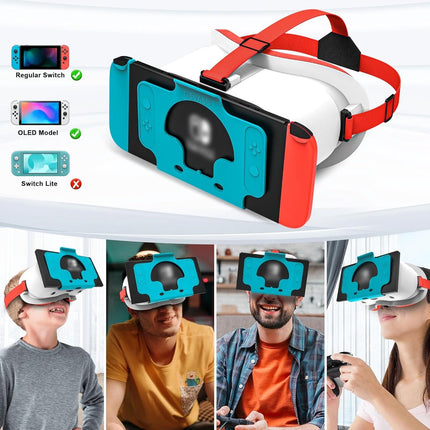 Compatible with Nintendo Switch VR headsets and OLED models, VR virtual reality glasses with adjustable HD lenses, comfortable headband, suitable for Nintendo Switch OLED VR 3D gaming glasses, suitable for boys.