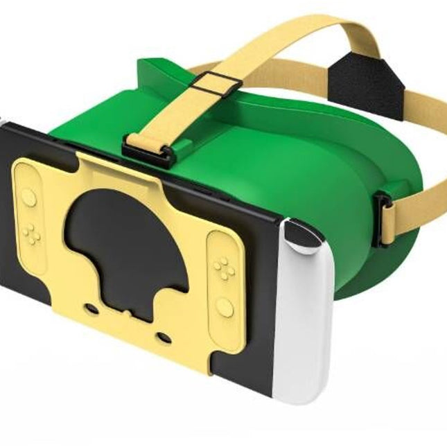Suitable for Nintendo Switch VR headsets and OLED models, VR virtual reality glasses with adjustable HD lenses, comfortable headband, suitable for 3D VR games on Nintendo Switch OLED, suitable for children's boys - green.