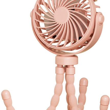 Handheld Fan - Rechargeable Portable Fan - Pink - Cordless Table Fan - Mini Stroller Fan - 3 Modes - Mini Fan - Festival Fan - Octopus Fan.