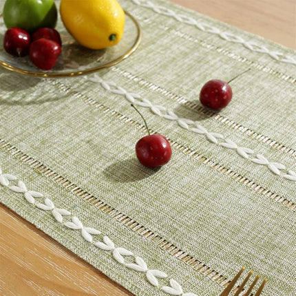 Striped Woven Table Runner - Embroidered Woven Table Runner with Tassels - Bohemian Style Striped Woven Table Runner - For Parties, Christmas, Kitchen, Dinner, Birthday Table Decorations - 33 x 305 cm.