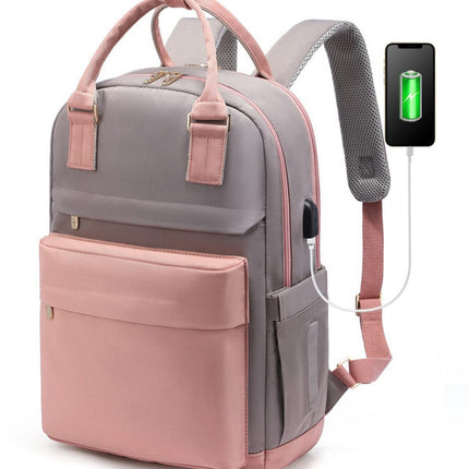 Nieuwe 2025 Backpack - 40L Travel Bag - Maximum Capacity - Laptop Backpack - School Backpack - For School and University Trips - Pink/Grey.