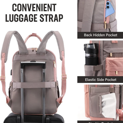 Nieuwe 2025 Backpack - 40L Travel Bag - Maximum Capacity - Laptop Backpack - School Backpack - For School and University Trips - Pink/Grey.