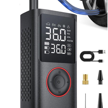Bicycle Pump - Electric Bicycle Pump - Bicycle Pumps - Cordless Car Tire Pump - 150 PSI Portable Air Compressor - with Auto Shut-Off and LED Light - Electric Bicycle Pump for Car, Motorcycle, Bicycle, Ball Sports.