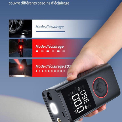 Bicycle Pump - Electric Bicycle Pump - Bicycle Pumps - Cordless Car Tire Pump - 150 PSI Portable Air Compressor - with Auto Shut-Off and LED Light - Electric Bicycle Pump for Car, Motorcycle, Bicycle, Ball Sports.