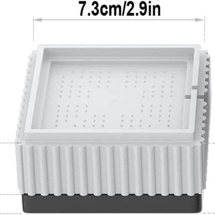 Universal anti-vibration feet - 4x square furniture risers - Stackable table feet for washing machine, non-slip stabilizers for washing machines and furniture (3.3 cm (1.3 inch), White).