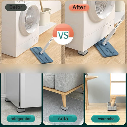 Universal anti-vibration feet - 4x square furniture risers - Stackable table feet for washing machine, non-slip stabilizers for washing machines and furniture (3.3 cm (1.3 inch), White).
