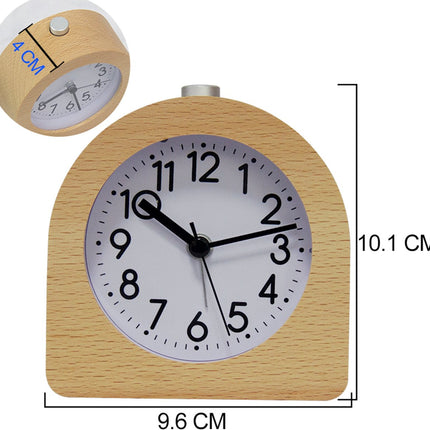 Wekker analog wooden clock with snooze function - Wekker Vintage with luminous Klok - Silent vintage wooden desk clock with no ticking sound - Light brown natural wood.