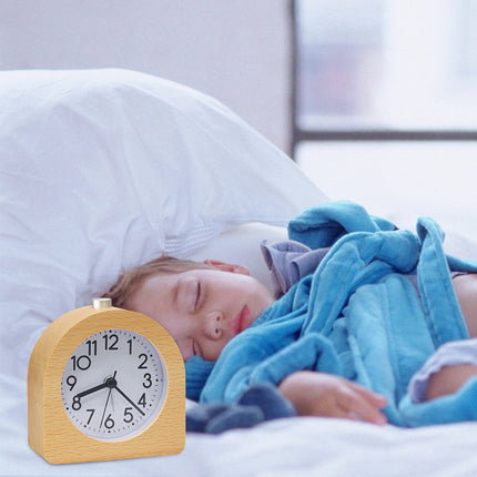 Wekker analog wooden clock with snooze function - Wekker Vintage with luminous Klok - Silent vintage wooden desk clock with no ticking sound - Light brown natural wood.