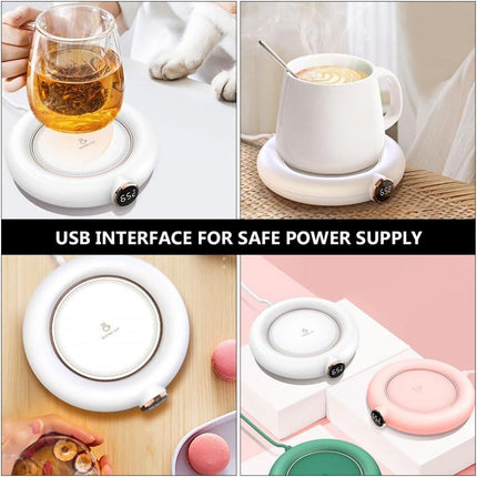 Cup or mug warmer - Heating plate - Coffee cup warmer - Tea cup warmer - Thermal heating plate - Heated coaster - USB coffee warmer for home, office or study use - Wit.