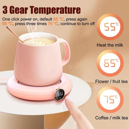 Mug or cup warmer - Heating plate - Coffee cup warmer - Tea cup warmer - Thermal heating plate - Heated coaster - USB coffee warmer for home, office, or desk use - Green.