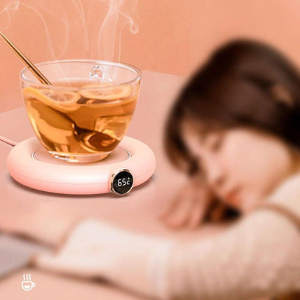 Mug or cup warmer - Heating plate - Coffee cup warmer - Tea cup warmer - Thermal heating plate - Heated coaster - USB coffee warmer for home, office, or desk use - Pink.