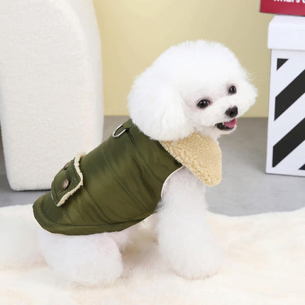 Dog Coat - Extreme Cold Weather Coat - Winter Dog Coat - Warm Dog Coat - Windproof Dog Coat - Velvet Dog Coat - Thick Winter Clothing - Fur Collar - Perfect for Dogs - Size XXL - Green.