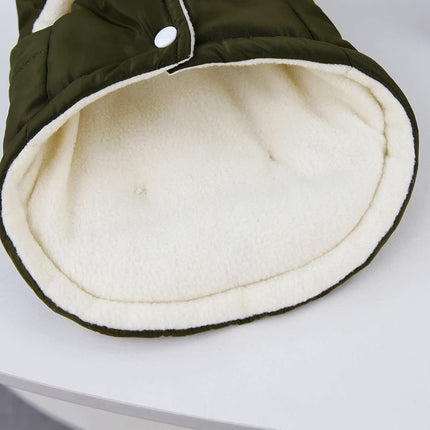 Dog Coat - Extreme Cold Weather Coat - Winter Dog Coat - Warm Dog Coat - Windproof Dog Coat - Velvet Dog Coat - Thick Winter Clothing - Fur Collar - Perfect for Dogs - Size XXL - Green.