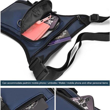 Waterproof Outdoor Waist and Leg Bag with Adjustable Straps for Men and Women - Blauw.