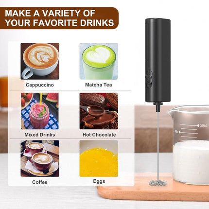 Milk Frother - Milk Frothers - Manual Milk Frother - Electric Milk Frother - Functional Electric Milk Frother - Portable Electric Milk Frother - With Whisk - For Coffee, Matcha, Latte and Cappuccino.