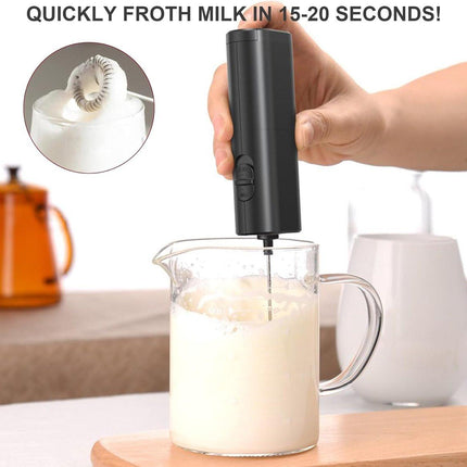 Milk Frother - Milk Frothers - Manual Milk Frother - Electric Milk Frother - Functional Electric Milk Frother - Portable Electric Milk Frother - With Whisk - For Coffee, Matcha, Latte and Cappuccino.