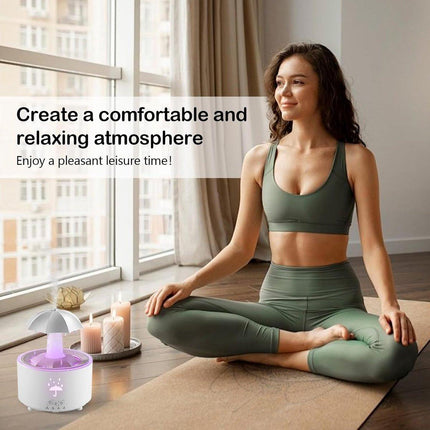 Aromatherapy Humidifier - Umbrella Humidifier - 300ml Rotating Humidifier for Bedroom with Remote Control and Timer - 7-Color LED Humidifier for Living Room or Children's Room - Humidifiers (White).