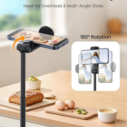 Mobile phone tripod with light, selfie stick tripod compatible with smartphone and GoPro cameras.
