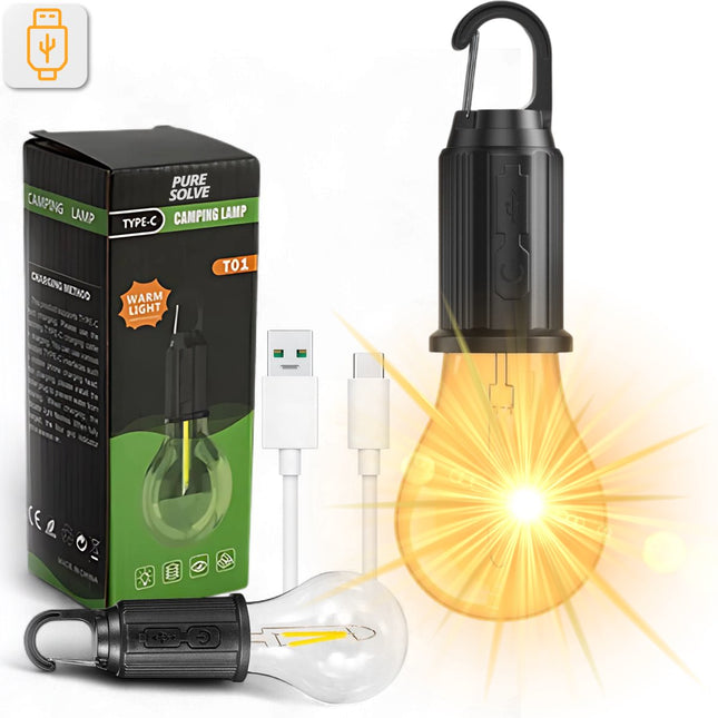 2-piece camping lamp - emergency lighting - 3 settings - camping lamp - rechargeable camping lamp - tent lamp.