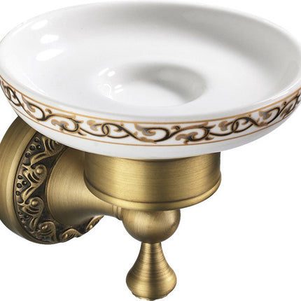 Soap dish - Soap holder - Antique soap dish - Brass ceramic - Wall mounted - Hanging soap dish for shower - Shower/bathroom holder.