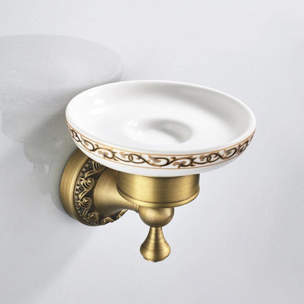Soap dish - Soap holder - Antique soap dish - Brass ceramic - Wall mounted - Hanging soap dish for shower - Shower/bathroom holder.