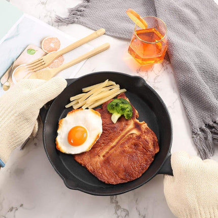 Gloves - Kitchen Gloves - Heat Resistant Kitchen Gloves - BBQ Gloves - Anti-Scald Gloves - Thick Knitted Cotton - For Indoor and Outdoor Use - For Oven - Airfryer - High Temperature Grill - Hot Dishes - Gardening.