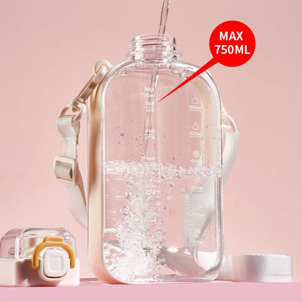Sports Water Bottle - Fitness Water Bottle - Water Bottle - 750ml Leakproof Water Bottle - Water Bottle - Suitable for travel, picnics, camping, hiking - Pink.