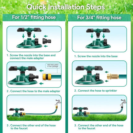 Oscillating Sprinkler - Circular Garden Sprinkler - Rotary Lawn Sprinkler - Sprinkler - Water Sprinkler - Irrigation System - Vegetable Garden.