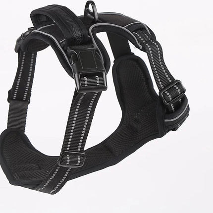 Nixnix - Dog Harness - Size L - Anti-Trek Harness - Dog Harness - Y-Shaped Dog Harness - Reflective - Black.