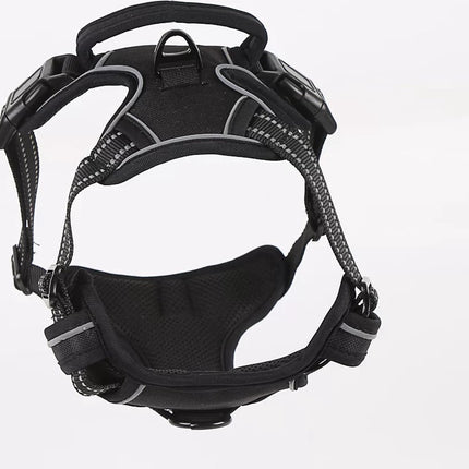 Nixnix - Dog Harness - Size L - Anti-Trek Harness - Dog Harness - Y-Shaped Dog Harness - Reflective - Black.