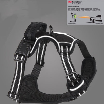 Nixnix - Dog Harness - Size L - Anti-Trek Harness - Dog Harness - Y-Shaped Dog Harness - Reflective - Black.