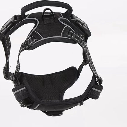 Nixnix - Dog Harness - Size L - Anti-Trek Harness - Dog Harness - Y-Shaped Dog Harness - Reflective - Black.