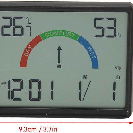 Wekker - Weather Station - Room Thermometer - Digital Alarm Clock - Shower Timer - Kitchen Thermometer - Ultra-Thin Digital Wall Clock - Battery Operated Suction Cup - Suitable for Refrigerators and Walls - Christmas Gift - Black.