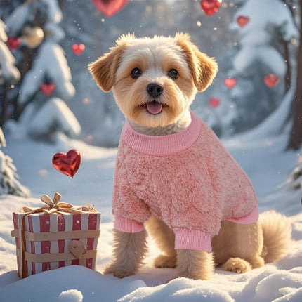Dog Coat - Dog Sweater - Heart Dog Sweater - Puppy Dog Coat - Christmas Dog Sweater - Perfect for Small and Medium Dogs - Christmas Decorations - Christmas - XL.