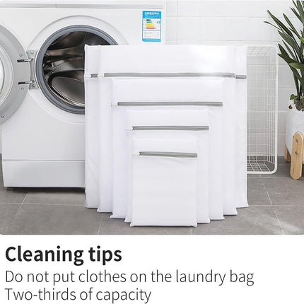 Set of 3 Mesh Laundry Bags - Large Bags - Delicate Clothes - Perfect for Washing Machines - Jackets - Jeans - 60 x 60 cm - Household Accessory.