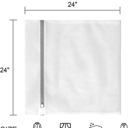 Set of 3 Mesh Laundry Bags - Large Bags - Delicate Clothes - Perfect for Washing Machines - Jackets - Jeans - 60 x 60 cm - Household Accessory.