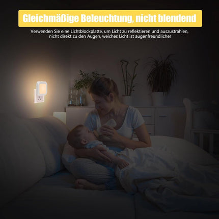 Night light - Night light plug - Adult night light - LED night light - With sliding dimming position - Suitable for bedrooms and staircases - For babies, adults, and children (pack of 2).