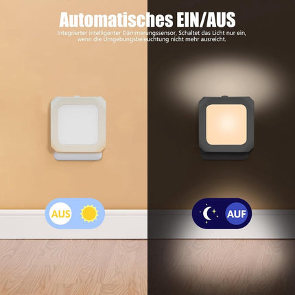 Night light - Night light plug - Adult night light - LED night light - With sliding dimming position - Suitable for bedrooms and staircases - For babies, adults, and children (pack of 2).