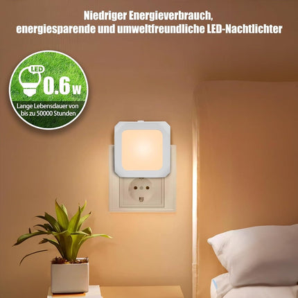 Night light - Night light plug - Adult night light - LED night light - With sliding dimming position - Suitable for bedrooms and staircases - For babies, adults, and children (pack of 2).