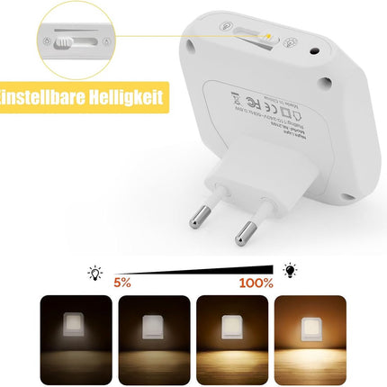 Night light - Night light plug - Adult night light - LED night light - With sliding dimming position - Suitable for bedrooms and staircases - For babies, adults, and children (pack of 2).