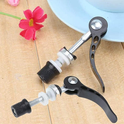 Quick-release seatpost clamp for mountain bikes, 2 pieces, aluminum, for Quick threaded seatposts, Quick-release fasteners, black.