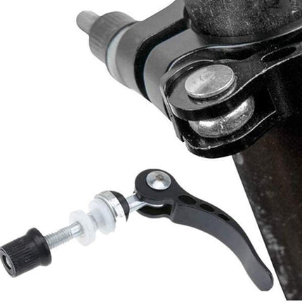 Quick-release seatpost clamp for mountain bikes, 2 pieces, aluminum, for Quick threaded seatposts, Quick-release fasteners, black.